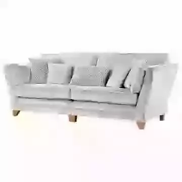 Chenille Velvet Fabric 2 Seater Sofa with Curved Arms And Optional Stud Detailing
